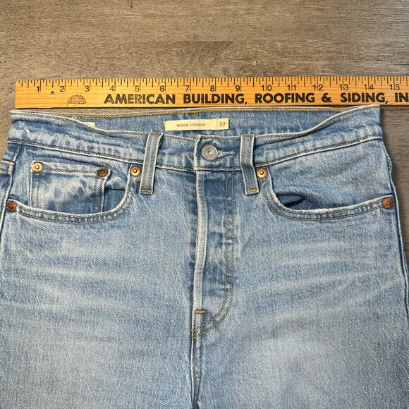 Levi's Premium Wedgie Straight Fit Jeans 27 Distressed - Picture 14 of 15